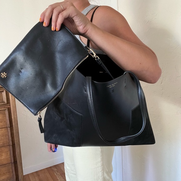 Tory Burch Extra Large Leather & Suede Tote - Picture 10 of 10